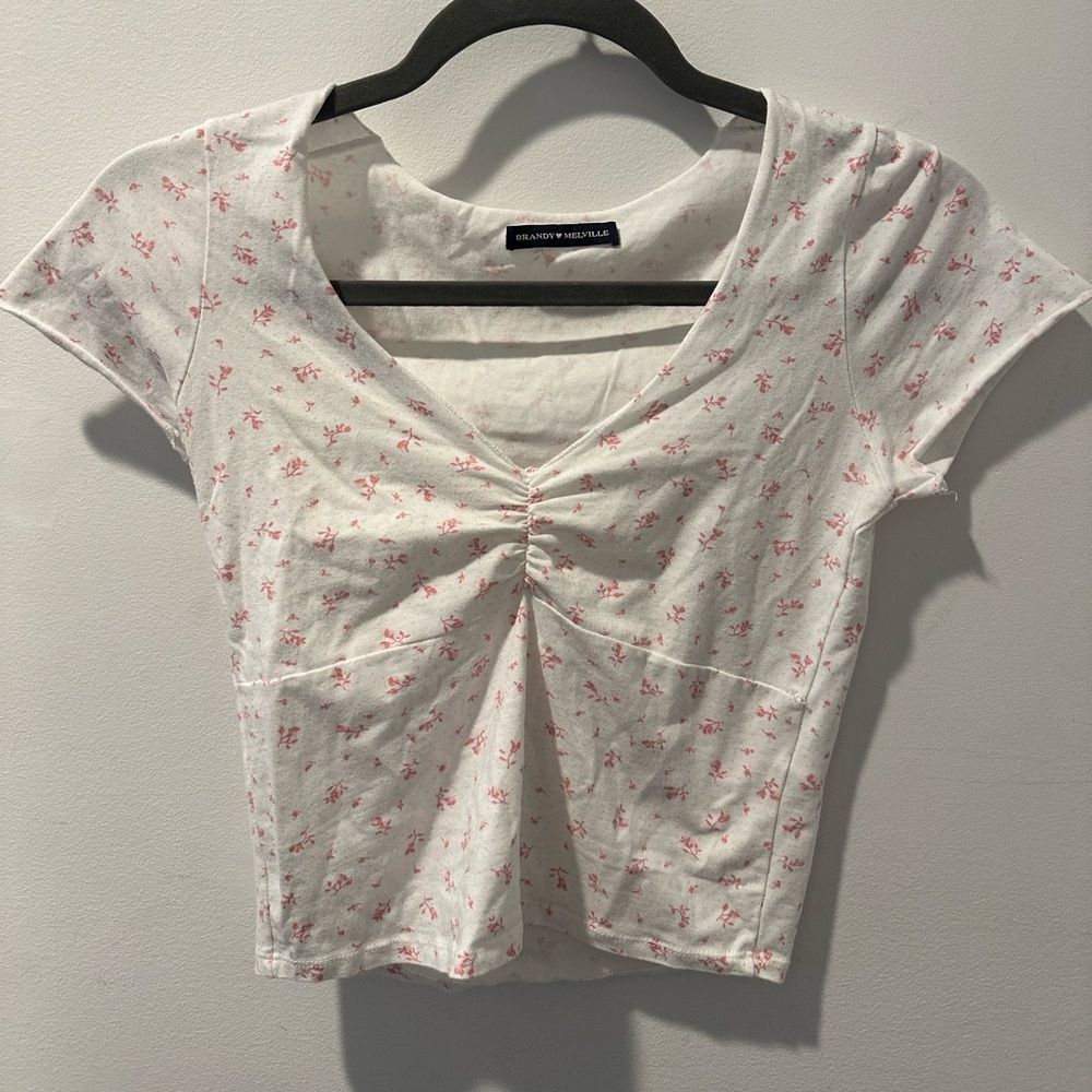 Brandy Melville Gina Pink Pattern Top